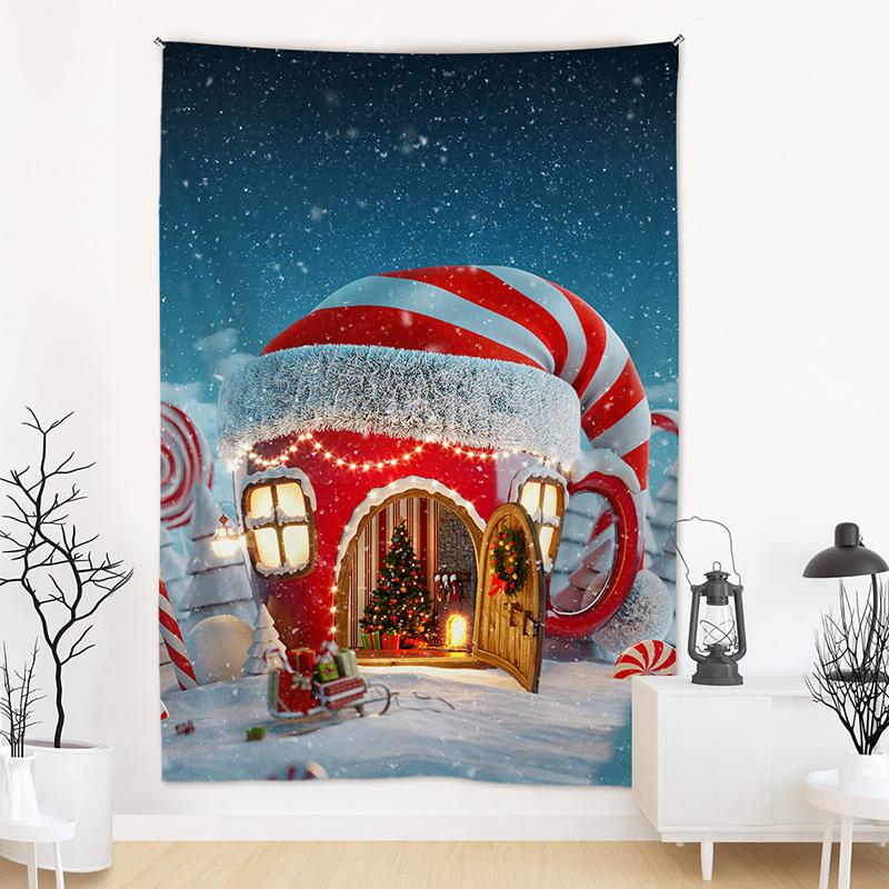 Рождественский гобелен Внешняя торговля Трансграничный Рождественский фон Ткань Санта-Клаус Висячая ткань