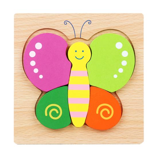 Toddlers Wooden Puzzle Animal Vehicle Cognition Preschool Early Education 3D Jigsaw Puzzle Colorful Block Assembly Toy Boys Girls Gift