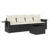 VidaXL Salon de Jardin avec Coussins 5 pcs, Canapés de Terrasse, Ensemble de Meubles de Patio, Mobilier d'Extérieur, Noir 3219885