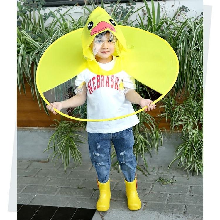 Детский летающий тарелка-дождевик для мальчиков и девочек, Пончо-накидка от дождя с капюшоном-зонтиком, Дождевик в стиле Douyin для школьников