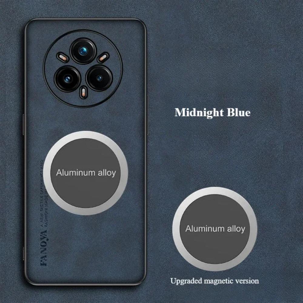 Кожаный Металлический Магнитный Чехол-Держатель для Автомобиля Для Realme 14 Pro Plus 13 12 C75 C65 NOE7 GT7 Pro 5G PU+TPU Ретро Защитная Крышка