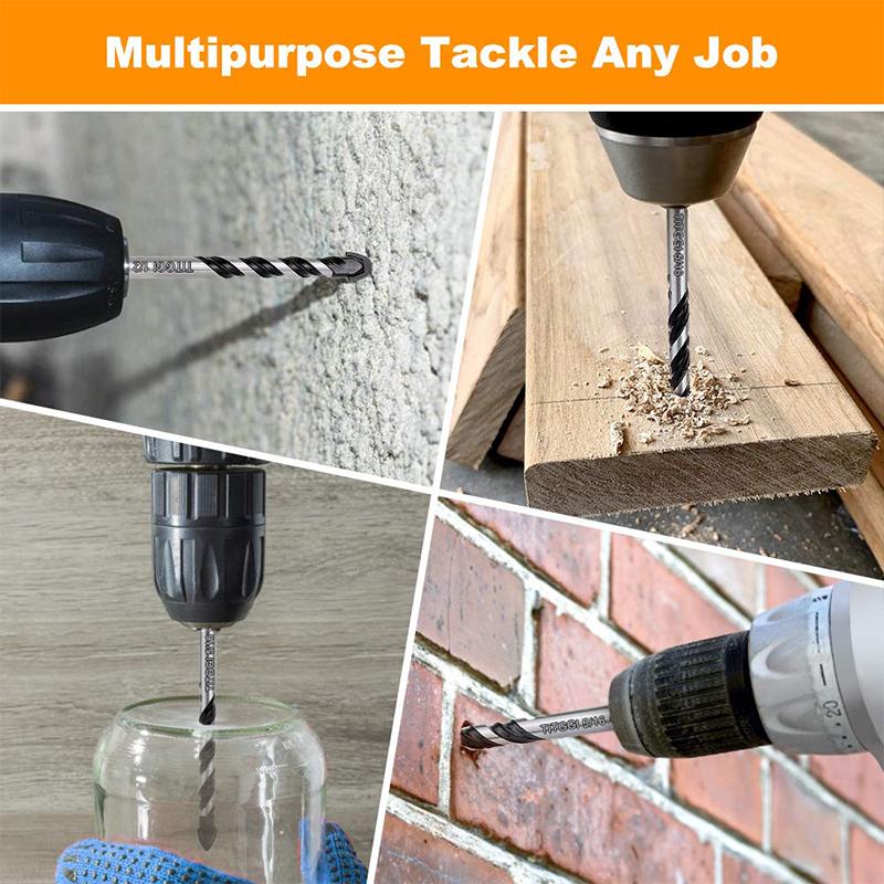 5-12 мм многофункциональный набор сверл из сплава для керамики, стекла, бетона, металлических треугольных сверл, металлический ручной инструмент для стенового бетона