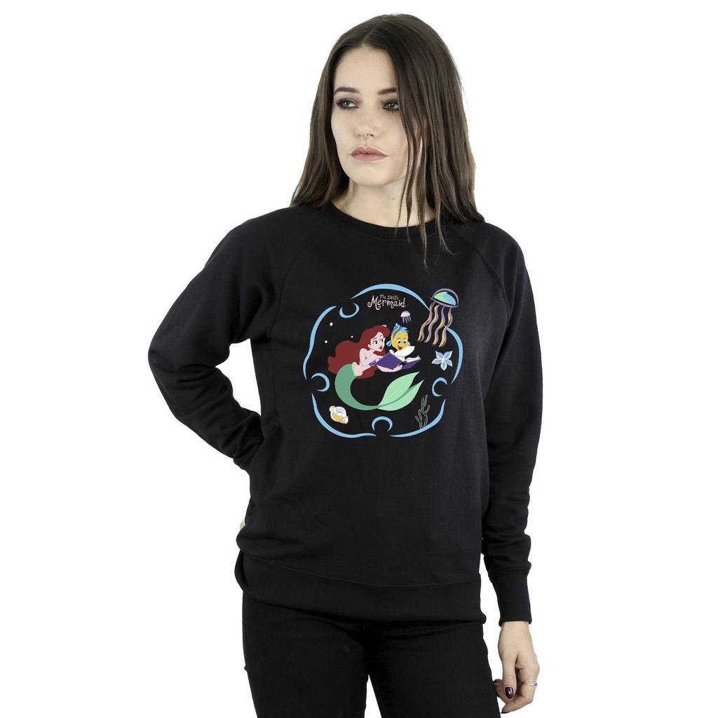 Disney Womens/Ladies The Little Mermaid Reading A Book Sweatshirt