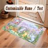 Axolotl Theme Soft Crystal Velvet Rug Custom Name & Text Print Non Slip Floor Rug for Bedroom Living Room