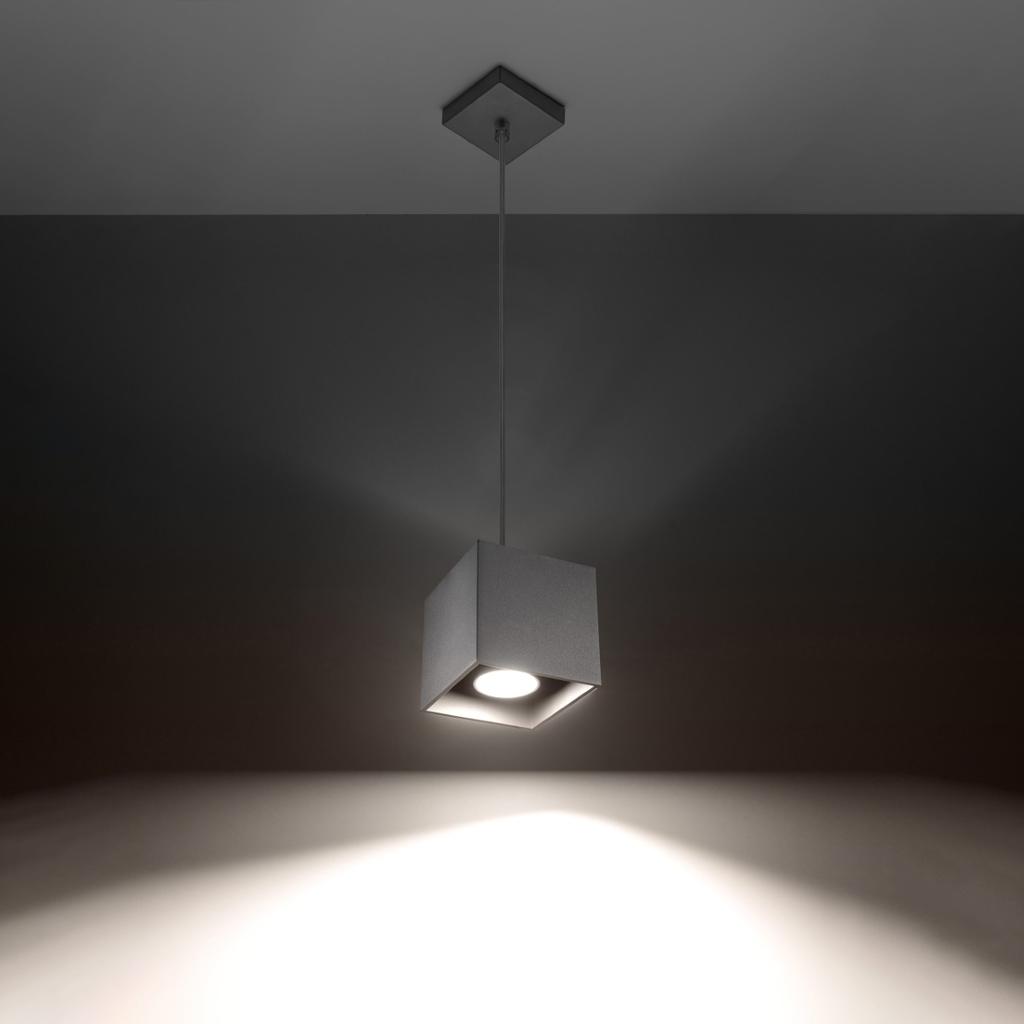 Lampa Wisząca Quad 1 Gu10 Szary Alu Sollux Sl.0061