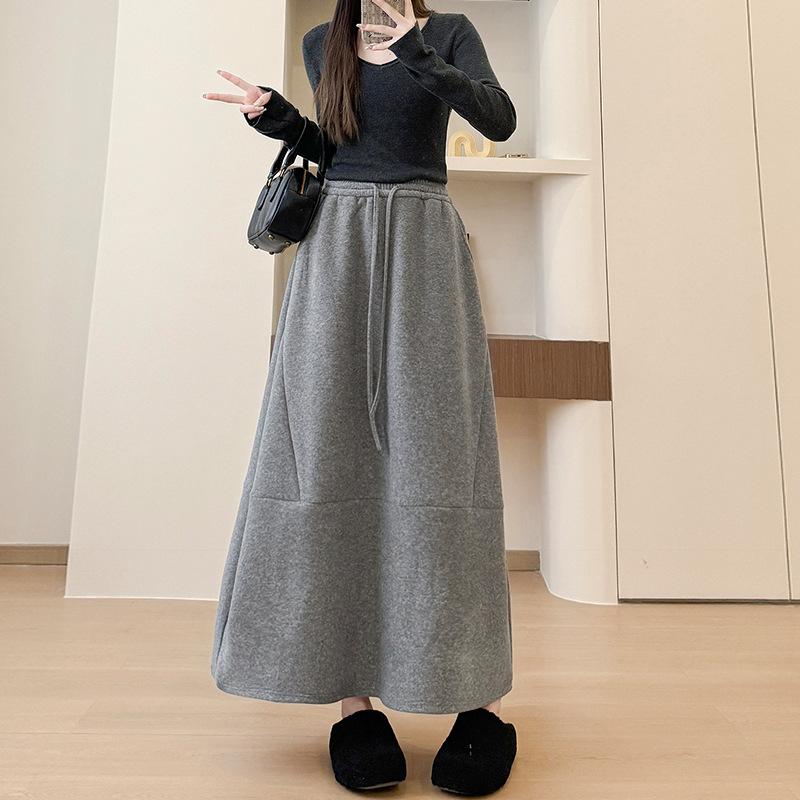 Бюст Юбка Женская Осень и Зима Новая Тонкая Высококачественная Юбка-бутон Миди и Длинная Юбка