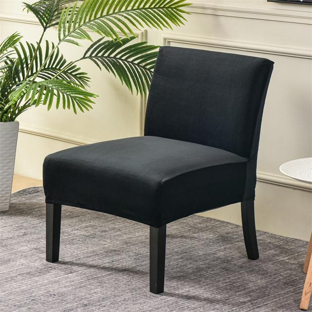 Velvet Armless Chair Cover Solid Single Sofa Slipcover Nordic Accent Stretch Chair Covers Elastic Cheap Couch Protector Cover