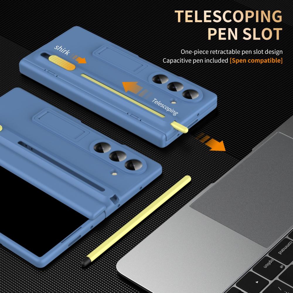 Защита всего экрана Складная подставка Чехол из ПК для Samsung Galaxy Z Fold 8 7 6 5 4 3 со слотом для стилуса Зажим-защелка Ударопрочный чехол