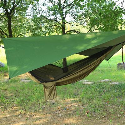 Быстрораскладная палатка-гамак с москитной сеткой: Парашютный нейлон для кемпинга и активного отдыха