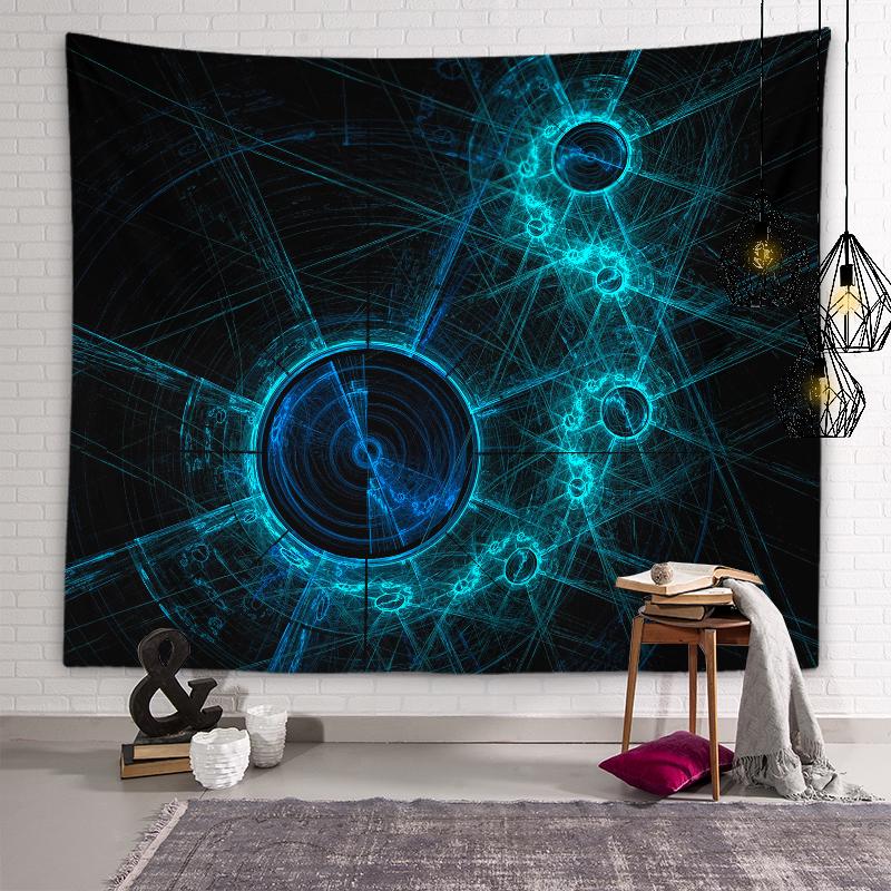Индивидуальный красочный гобелен с котом, психоделический геометрический мандала, настенный художественный гобелен, хиппи, богемный гобелен, домашний декор для комнаты
