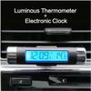 1 шт., автомобильные цифровые часы и дисплей температуры, электронные часы, термометр, авто электронные часы, светодиодная подсветка, цифровой дисплей