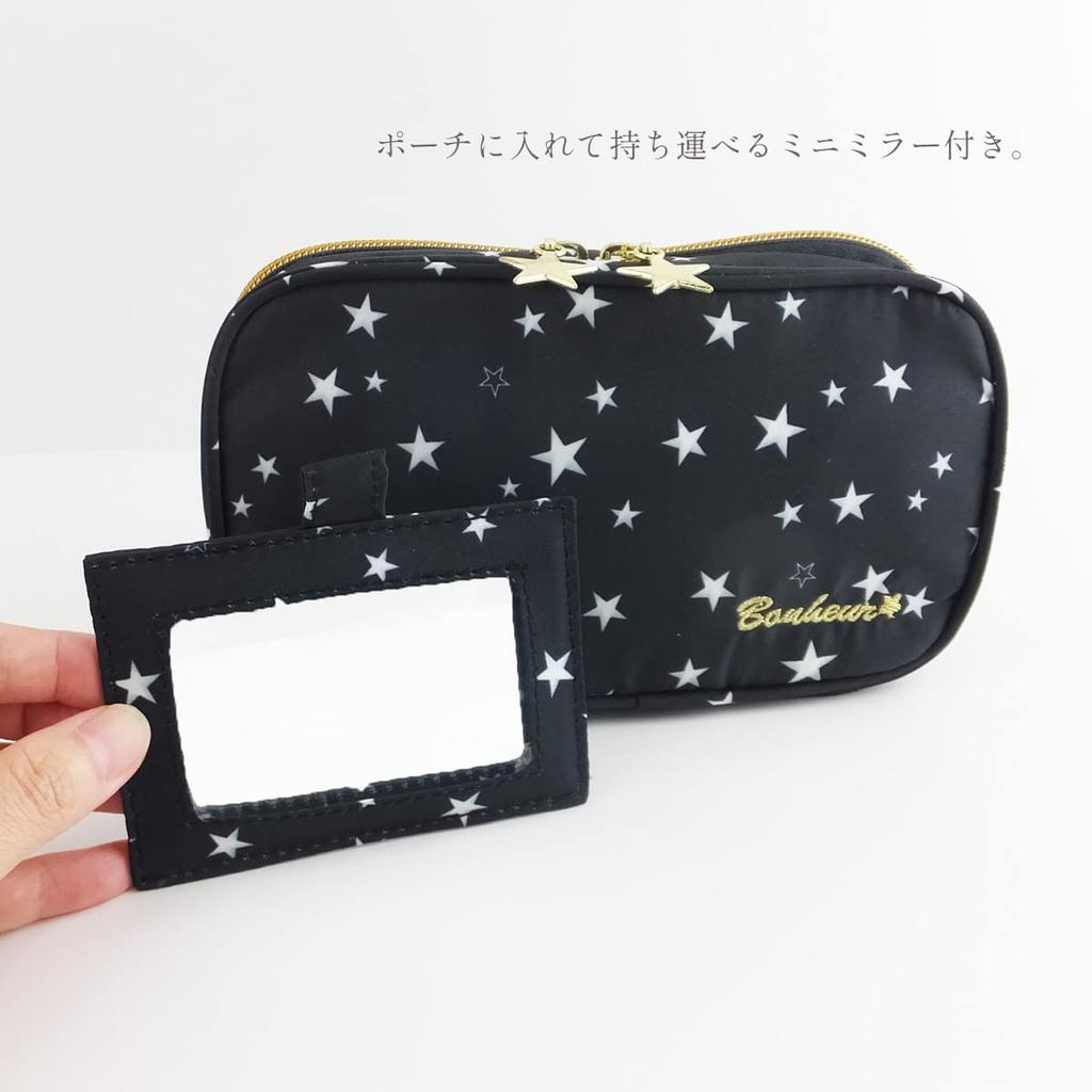 Косметичка AtFirst Makeup Large Star AF8282, Вместимость, Двухслойный дизайн, Черный, Узор,