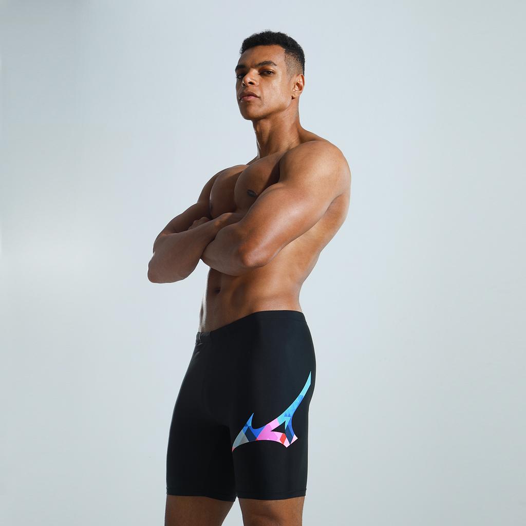 Mizuno Профессиональные мужские шорты для плавания с квадратным кроем, быстросохнущие эластичные купальники, мужские купальники, черные N2CB1106