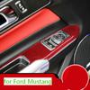 Углеродное волокно, панель управления окном автомобиля, декоративная рамка, крышка для Ford Mustang 2015 2016 2017 2018, Стайлинг автомобиля