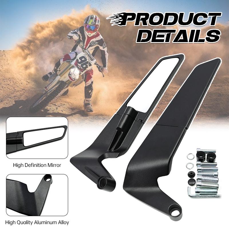 Motorcycle Modified Rearview Mirror Universal Scooter Motobike Accessories Rotating Adjustable Fixed Wing Handlebar Reflector