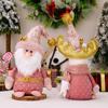 Handmade Christmas Sitting Snowman Doll Pink Merry Christmas Decorations  Party Festival Favors