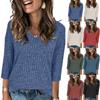 Women's Fashion 7-inch Sleeve Pullover Solid Color Top