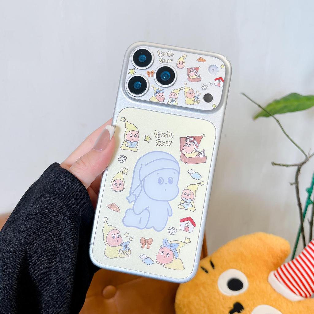 Apple 17pm & 17pro Cartoon Girl Lens Sticker Series with Electrostatic Adsorption Back Film