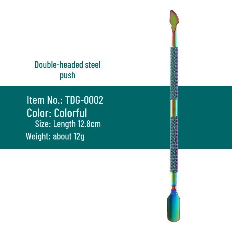 Stainless Steel Double-Headed Nail and Cuticle Pusher Scraper