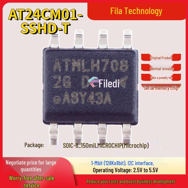 AT24CM01-SSHD-T EEPROM, Корпус ESOP-8 Серийный чип памяти - Встраиваемые компоненты