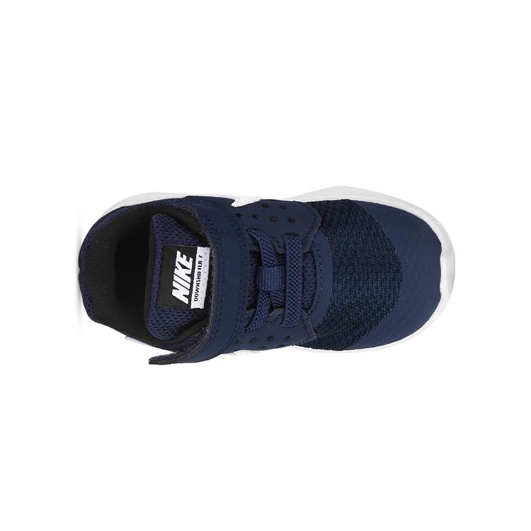 Nike Downshifter 7 Повседневные нескользящие амортизирующие дышащие низкие беговые кроссовки Темно-синие для младенцев и малышей 869974-400