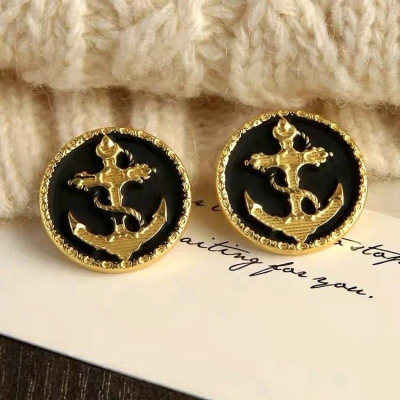 FCXDG 10pcs/lot Vintage Fashion Anchor Round Metal Buttons Shirt Coat Suit Trench Coat Jacket Versatile Decorative Buttons