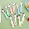 2 шт./набор Детский гаджет Посуда Детская утварь Нержавеющая сталь Посуда для малышей Столовые приборы Мультяшная Ложка Вилка для кормления младенцев