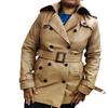 Beige Leather Trench Coat Women | Genuine Real Leather Jacket Long Leather Jacket | Double Breasted Leather Trench Coat