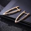 V Shape Design Fashion Jewelry Gifts For Women Earrings Synthetic Zircon Luxurious Fashion  Handmade