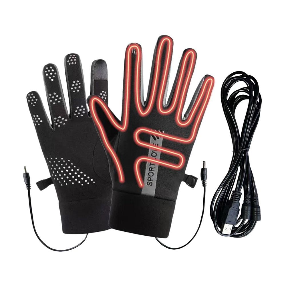 Winter USB Heated Gloves Adjustable Hand Warming Gloves Creative Touchscreen Gloves