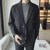 Men's Trendy Korean Wool Suit Jacket for Casual or Light Business Wear