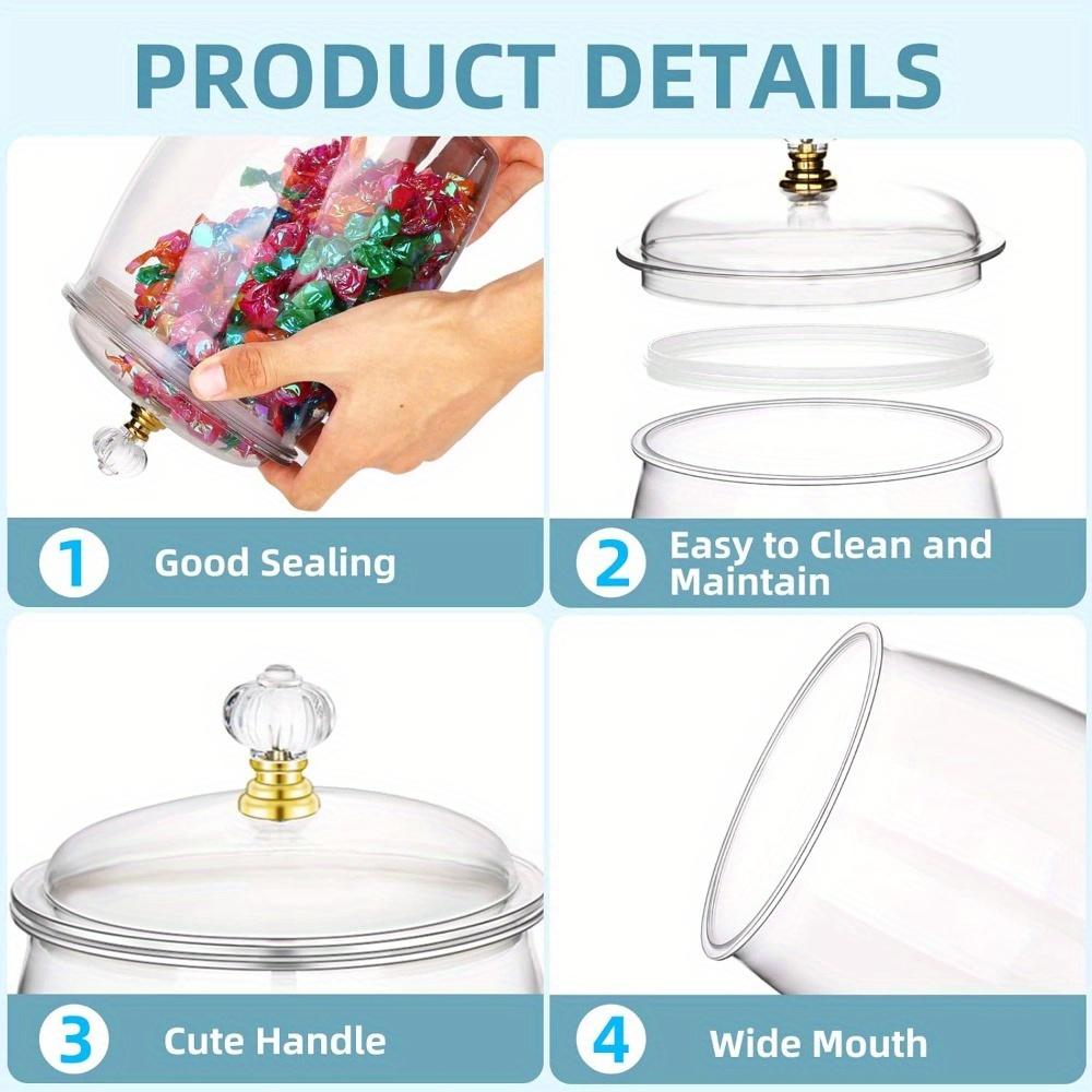 2 шт. банки для конфет с крышками и ложками 1/2 галлона прозрачный пластиковый контейнер для печенья большой герметичный аптекарский контейнер для хранения