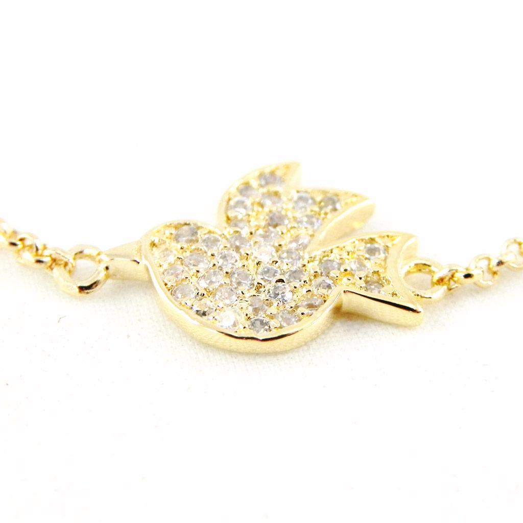 Les Trésors De Lily [H2619] - Позолоченный браслет Dove Divine.