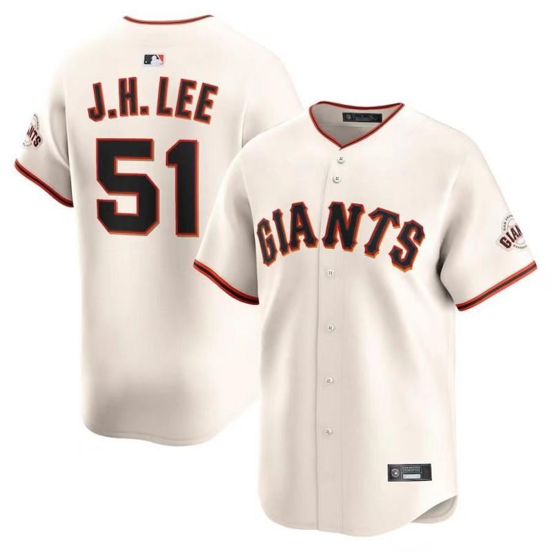 Embroidered San Francisco Giants 51 J.H.Lee Baseball Jersey Mens Sports Uniform