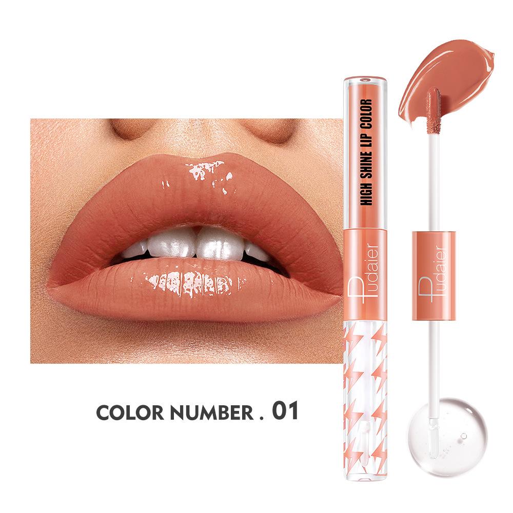 16 Color Double Head Lip Glaze Moisturizing Lip Oil Moisturizing Non Fading Lipstick Lip Honey and Lip Gloss