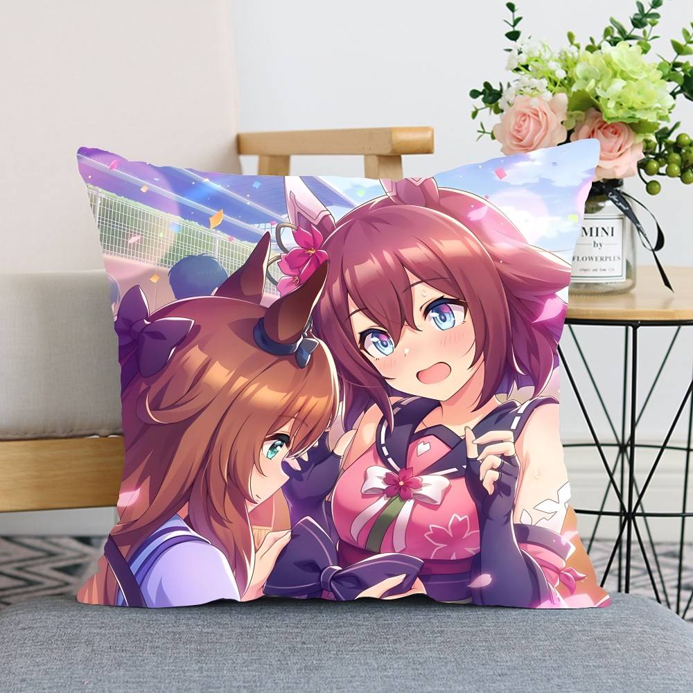 Подушки декоративные Uma Musume Pretty Derby Чехлы на подушки с рисунком Чехол на подушку Подходит для дивана Спальни Автомобиля