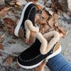 Shoes Winter Women's Cotton Shoes Large Size Piled Thickened Burrs Warm Flat Cotton Shoes