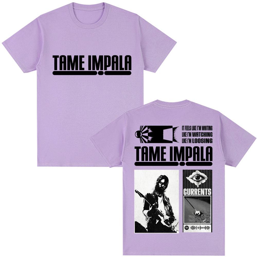 Футболки с альбомом Currents группы Tame Impala, мужские, женские, Харадзюку, винтажные, повседневные, мужские, хип-хоп, оверсайз, хлопковая футболка