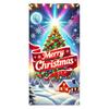 Fluorescent Christmas Door Cover 71x35 Inch Glow In The Dark Door Banner with Santa Tree Gift Box for Winter Front Door Party Wall Decor