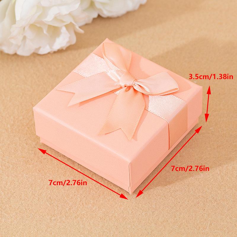 1 шт., несколько цветов, 7*7*3,5 см, бант, подарочная коробка для ювелирных изделий, ожерелья, серег, браслета, кольца, брелока, броши, упаковка для хранения