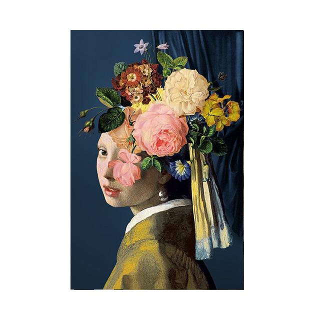 Девушки с жемчужными серьгами наносят маску на лицо. Забавные постеры, настенные художественные принты на холсте, знаменитые классические портреты.