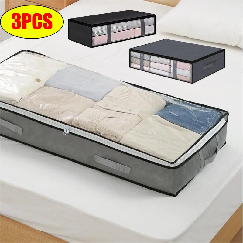 Bed Bottom Storage Bag Large Capacity Foldable Transparent Closet Quilt Packing Bag Organizers for Room Clothes Organizer