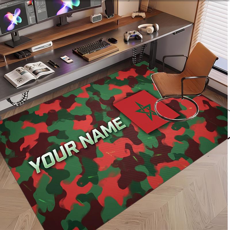 Personalized Crystal Velvet Carpet Morocco Football Pattern Non Slip Floor Rug
