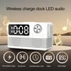 Bluetooth-совместимый динамик с быстрым беспроводным зарядным устройством 15 Вт, стабильным соединением, многофункциональным будильником 4-в-1