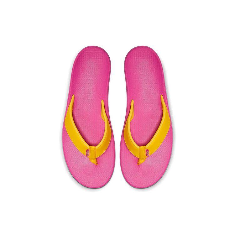 Nike Bella Kai Thong Легкие Удобные Стильные Шлепанцы Женская Обувь Розовый Желтый AO3622-602
