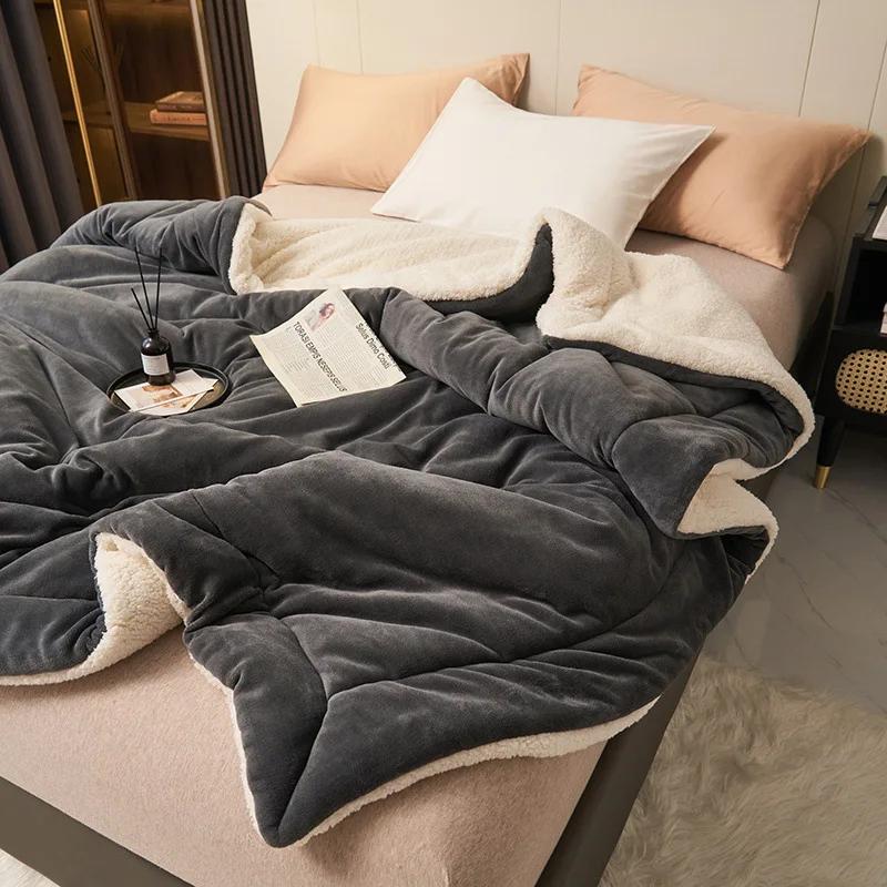 Многофункциональное флисовое плюшевое одеяло для кровати, дивана, зимнего домашнего теплого пледа, сохраняющего тепло, двухслойное одеяло, покрывало, простыня