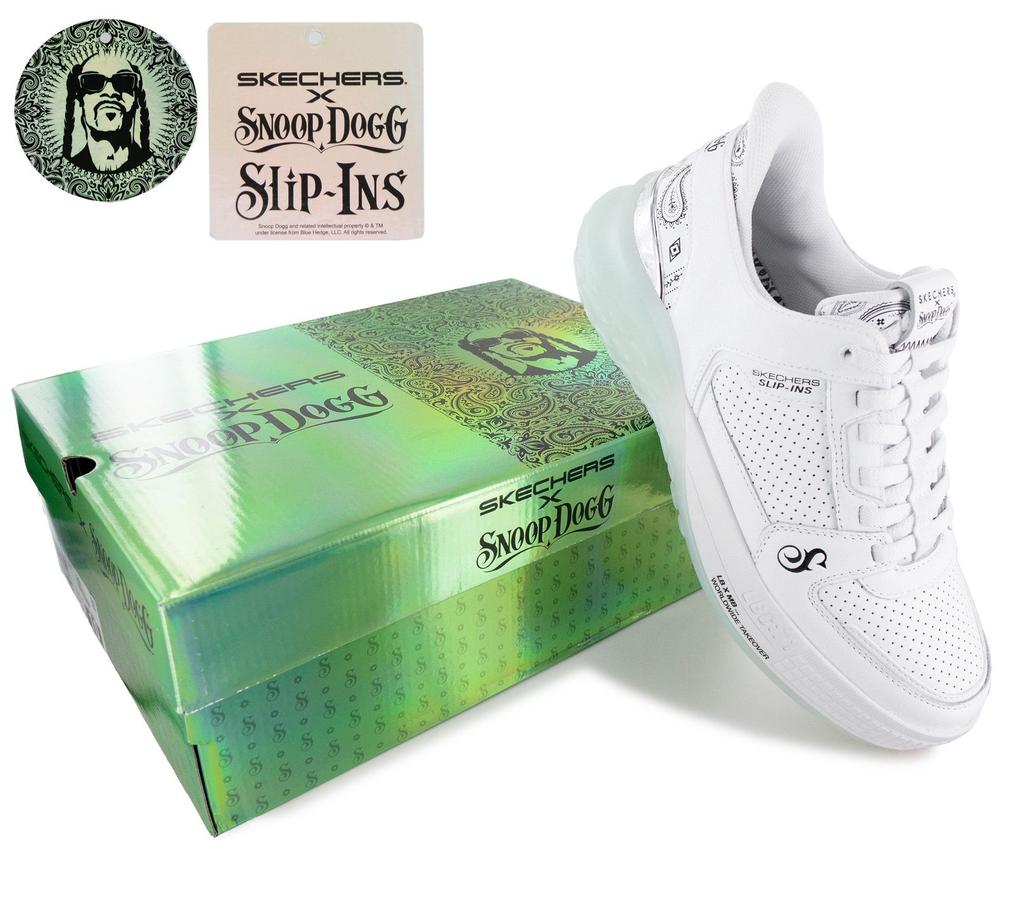 Skechers X Snoop Dogg - Sizzle Slip-ins - Мужские Кроссовки Обувь Белый 251170-WHT ОРИГИНАЛ