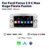 7'' 2Din Android Car Radio Carplay For Ford Focus 2007 Mondeo S-max C-max Kuga Galaxy Fiesta Transit Fusion Connect Video Player