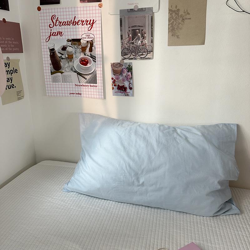 Наволочка из чистого хлопка в полоску, однотонная (Цельный кусок)