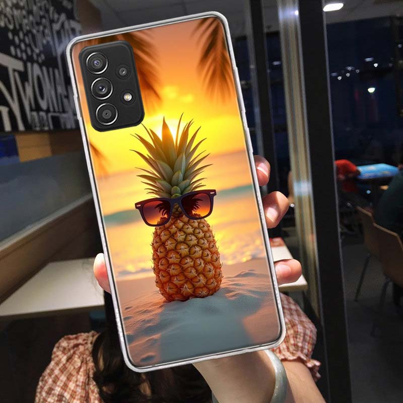 Чехол для телефона «Ананас» для Samsung A54 A57 A37 A17 A14 A15 A12 A24 A34 A55 A35 A25 A52S A07 A05S A04S A22 A32 A72 Galaxy N